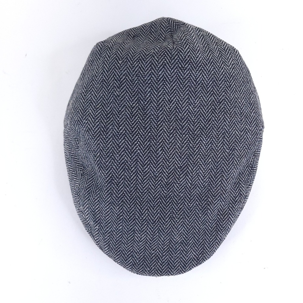 Brixton Hooligan Flat Cap Mens XL 7 3/4 inch Gray Herringbone Newsboy Ivy Hat
